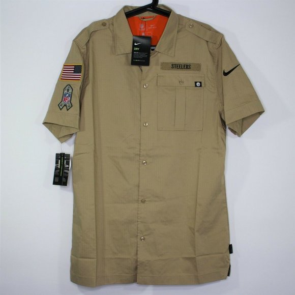 Nike Other - Nike Mens Medium Steelers NFL Salute To Service Button Up Shirt NEW B689